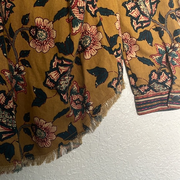 Zara Multi Color Floral Embroidered Mesh Ethnic Jacket Size S Oversized. - Picture 5 of 6